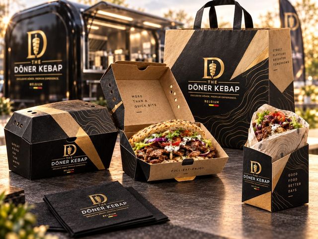 Doos, wrap-houder en draagtas van The Döner Kebap